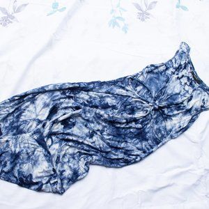 Tie Dye Midi Dress Tie Front w/ Cut outs Sundress